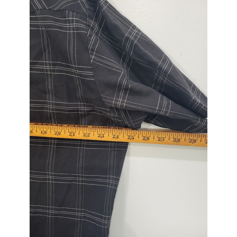 Rock Creek Ranch Mens Black Plaid Western Pearl Snap Short Sleeve Shirt XL - Picture 5 of 6